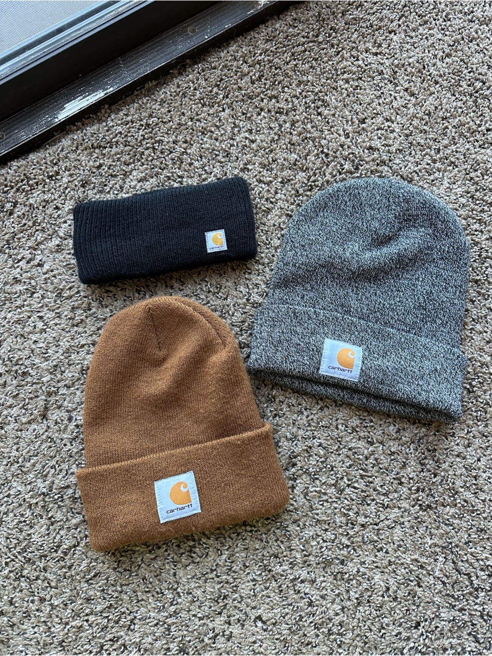 Carhartt Kids Beanie Trio - Brown, Gray, Black